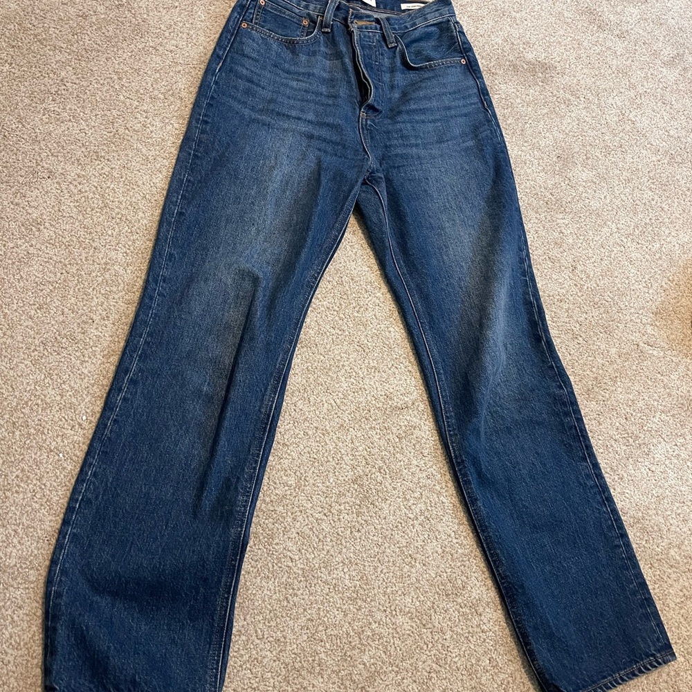 Denim Forum Deep Indigo High-Rise Jeans